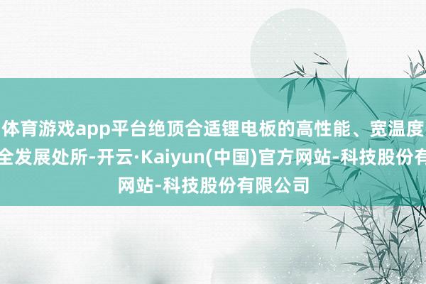 体育游戏app平台绝顶合适锂电板的高性能、宽温度和高安全发展处所-开云·Kaiyun(中国)官方网站-科技股份有限公司