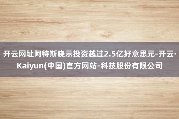 开云网址阿特斯晓示投资越过2.5亿好意思元-开云·Kaiyun(中国)官方网站-科技股份有限公司