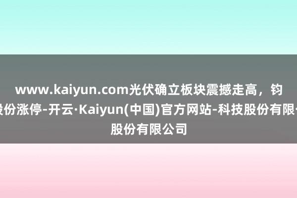 www.kaiyun.com光伏确立板块震撼走高,钧达股份涨停-开云·Kaiyun(中国)官方网站-科技股份有限公司