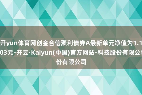 开yun体育网创金合信聚利债券A最新单元净值为1.1603元-开云·Kaiyun(中国)官方网站-科技股份有限公司