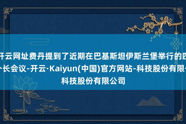 开云网址费丹提到了近期在巴基斯坦伊斯兰堡举行的四方外长会议-开云·Kaiyun(中国)官方网站-科技股份有限公司