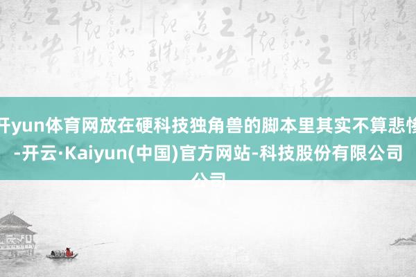 开yun体育网放在硬科技独角兽的脚本里其实不算悲惨-开云·Kaiyun(中国)官方网站-科技股份有限公司