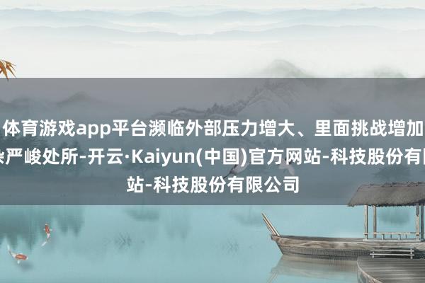 体育游戏app平台濒临外部压力增大、里面挑战增加等复杂严峻处所-开云·Kaiyun(中国)官方网站-科技股份有限公司