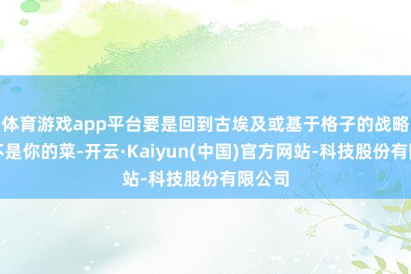 体育游戏app平台要是回到古埃及或基于格子的战略游戏不是你的菜-开云·Kaiyun(中国)官方网站-科技股份有限公司