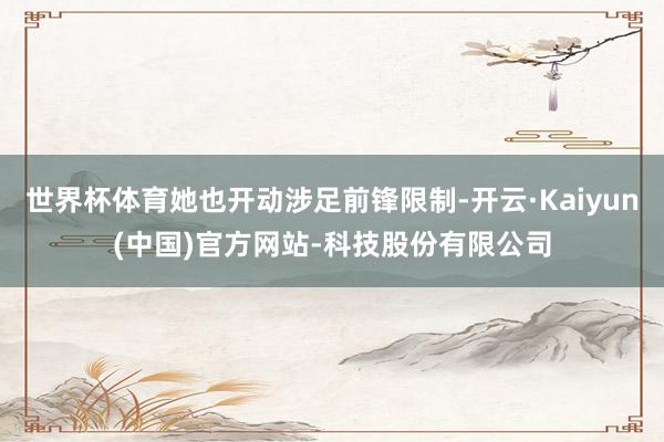 世界杯体育她也开动涉足前锋限制-开云·Kaiyun(中国)官方网站-科技股份有限公司
