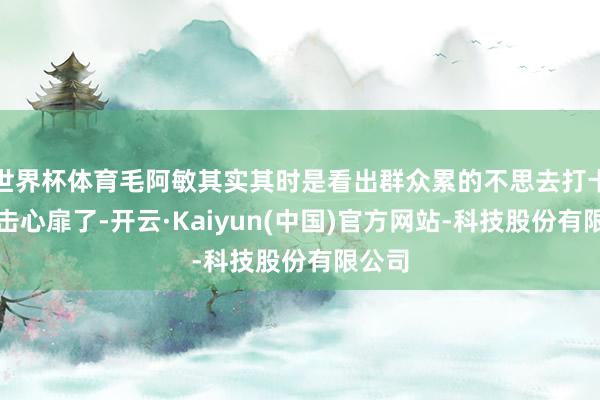 世界杯体育毛阿敏其实其时是看出群众累的不思去打卡的抗击心扉了-开云·Kaiyun(中国)官方网站-科技股份有限公司
