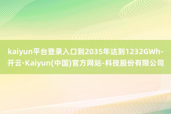 kaiyun平台登录入口到2035年达到1232GWh-开云·Kaiyun(中国)官方网站-科技股份有限公司