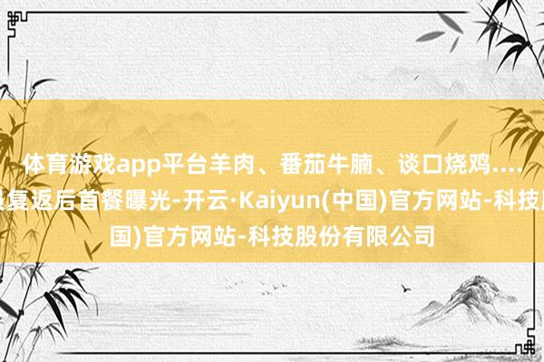 体育游戏app平台羊肉、番茄牛腩、谈口烧鸡....神二十航天员复返后首餐曝光-开云·Kaiyun(中国)官方网站-科技股份有限公司