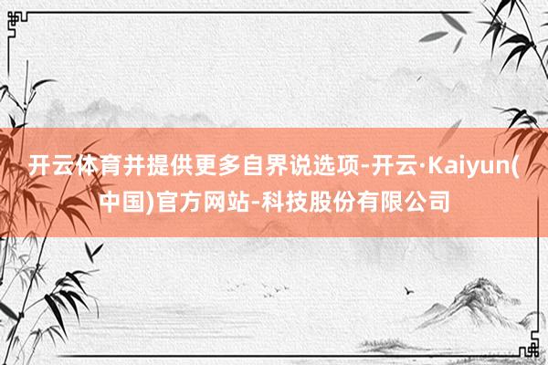 开云体育并提供更多自界说选项-开云·Kaiyun(中国)官方网站-科技股份有限公司