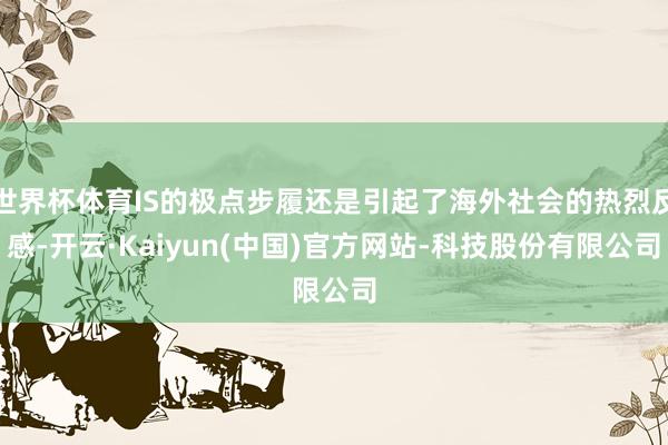世界杯体育IS的极点步履还是引起了海外社会的热烈反感-开云·Kaiyun(中国)官方网站-科技股份有限公司