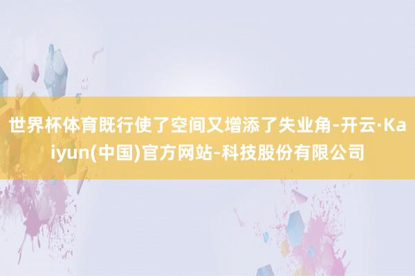 世界杯体育既行使了空间又增添了失业角-开云·Kaiyun(中国)官方网站-科技股份有限公司